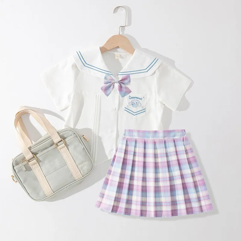 مجموعة اروين arwen&ajh group Girls Summer Pleated Skirt Set Summer Primary School Girls Dress Jk Uniform Skirt Children College Style Skirt