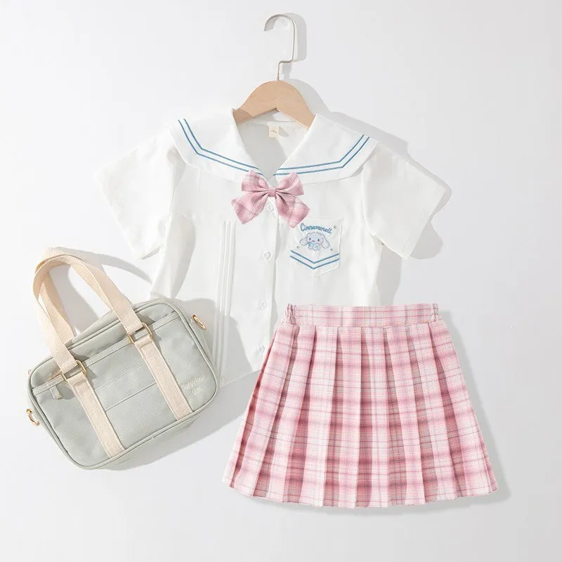 مجموعة اروين arwen&ajh group Girls Summer Pleated Skirt Set Summer Primary School Girls Dress Jk Uniform Skirt Children College Style Skirt