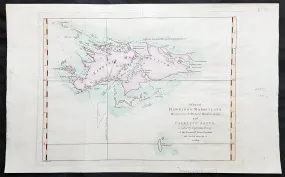 1773 Commodore John Byron 1st Ed Antique Map of The Falkland Islands Sth America