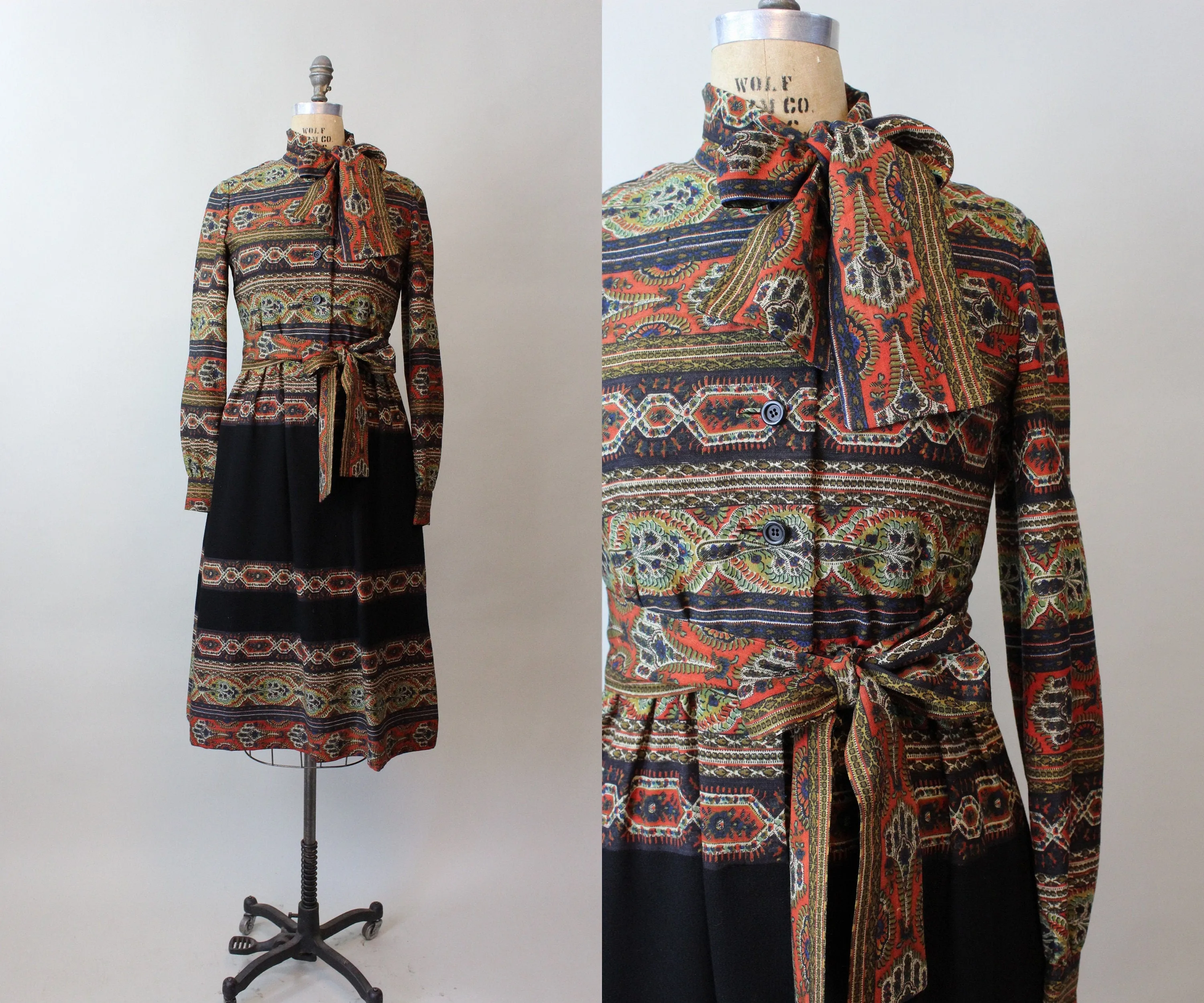 1970s documented OSCAR de LA RENTA dress small medium | new fall