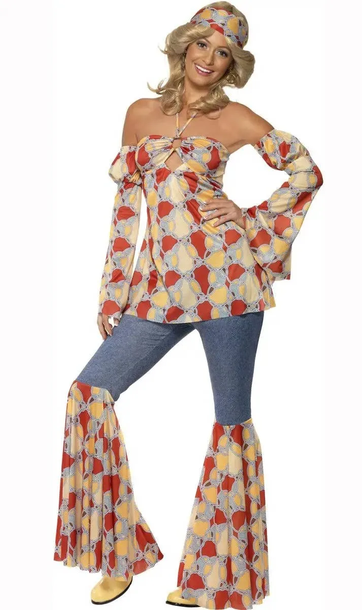 1970s Womens Vintage Hippie Plus Size Costume