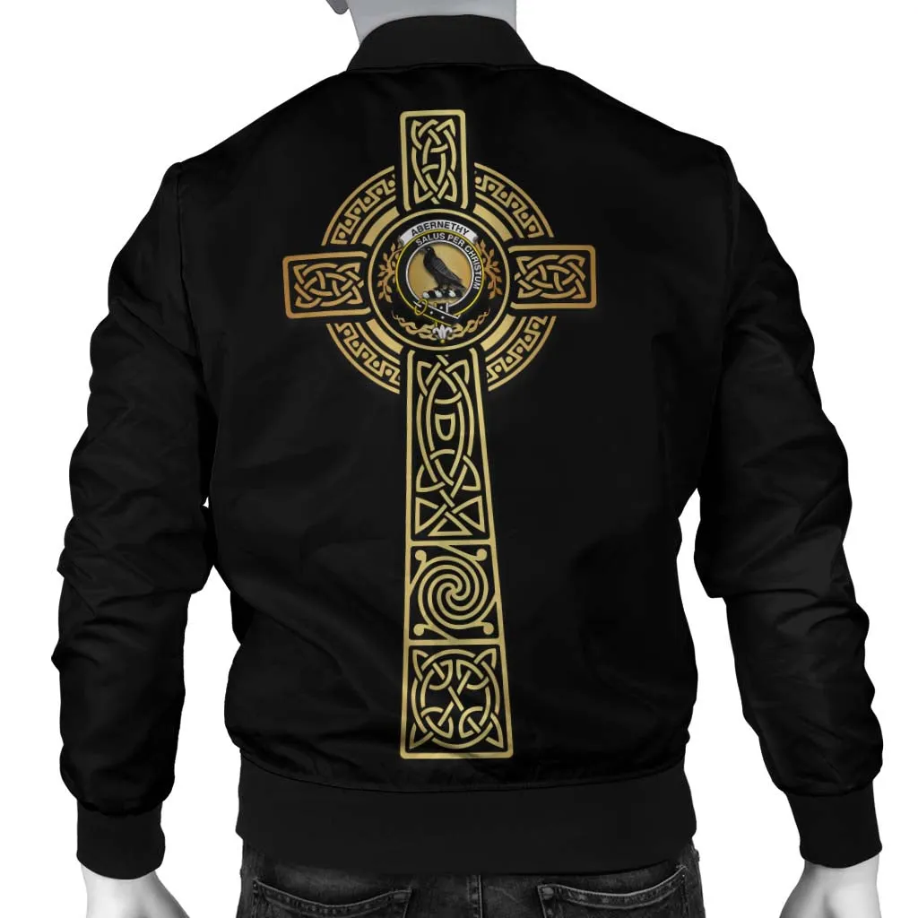 Abernethy Clan Bomber Jacket with Golden Celtic Tree Of Life