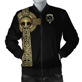 Abernethy Clan Bomber Jacket with Golden Celtic Tree Of Life