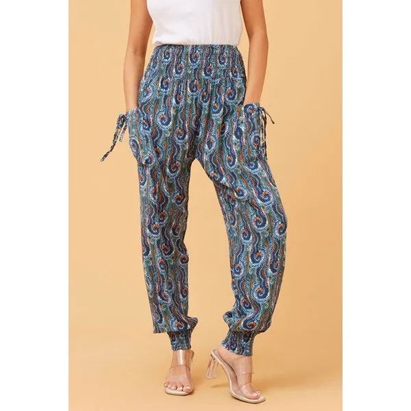 ABSTRACT PRINT HAREM PANTS