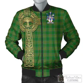 Adair Irish Clan Tartan Bomber Jacket with Coat of Arms Celtic Tree of Life Style