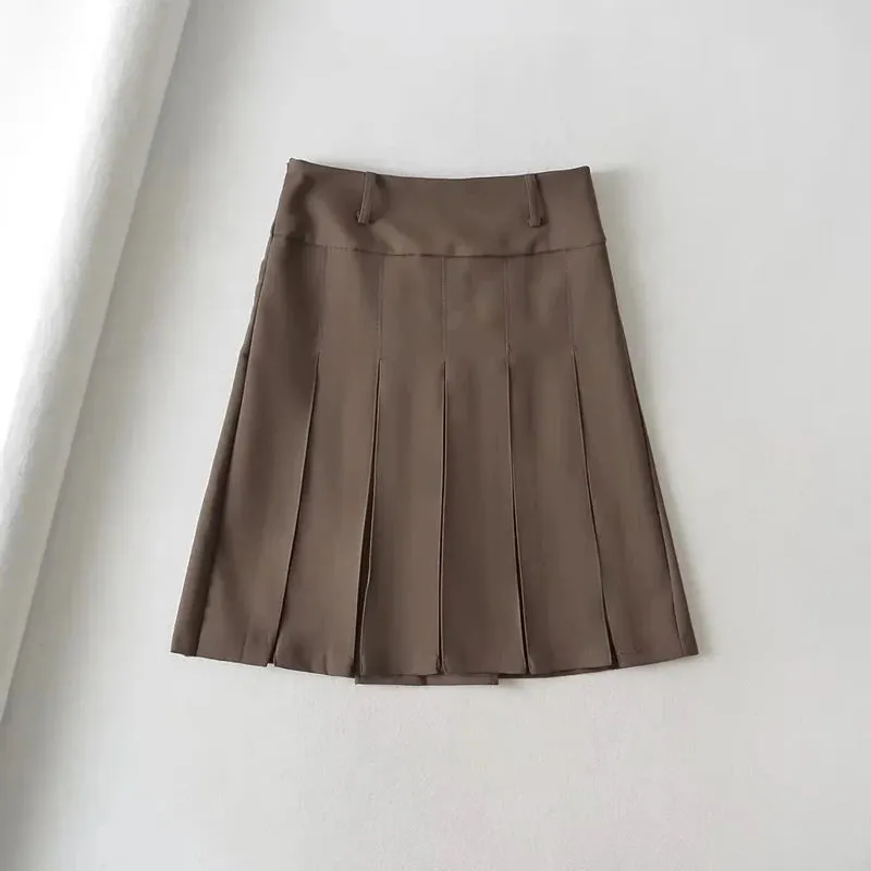 Advbridge -  Women Multi-way Pleated Tailored Midi Skirt