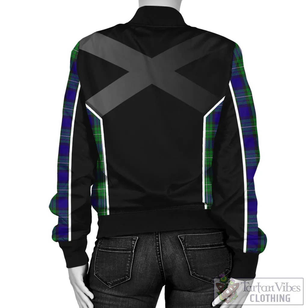 Alexander Tartan Bomber Jacket with Family Crest and Scottish Thistle Vibes Sport Style