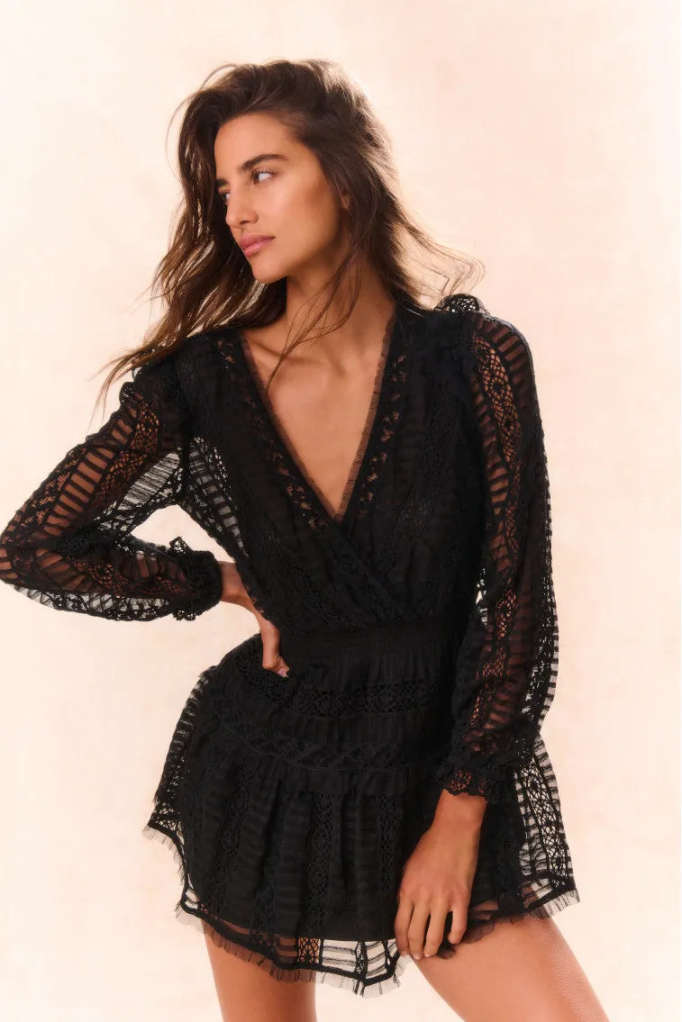 Alonsa Lace-Detailed Mini Dress