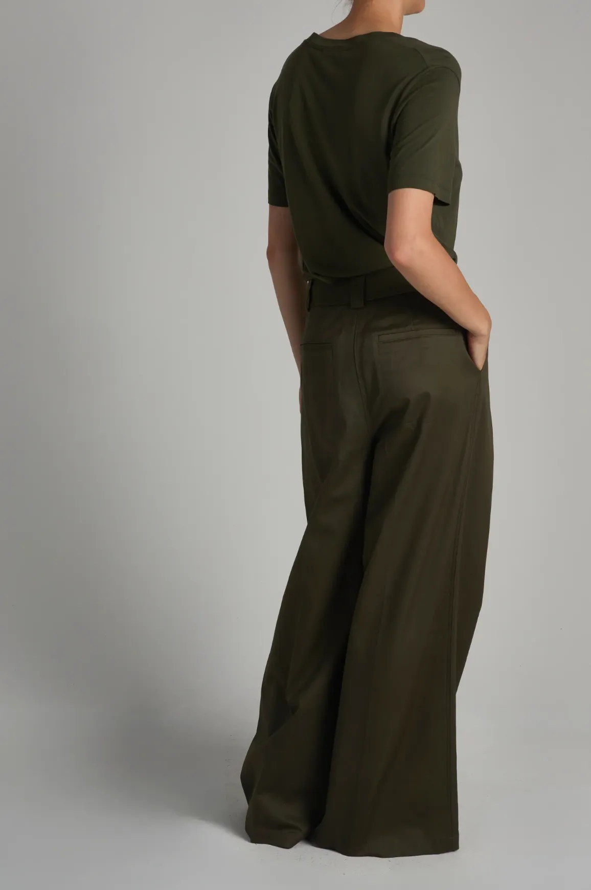 ARGO WIDE LEG TROUSER - OLIVE