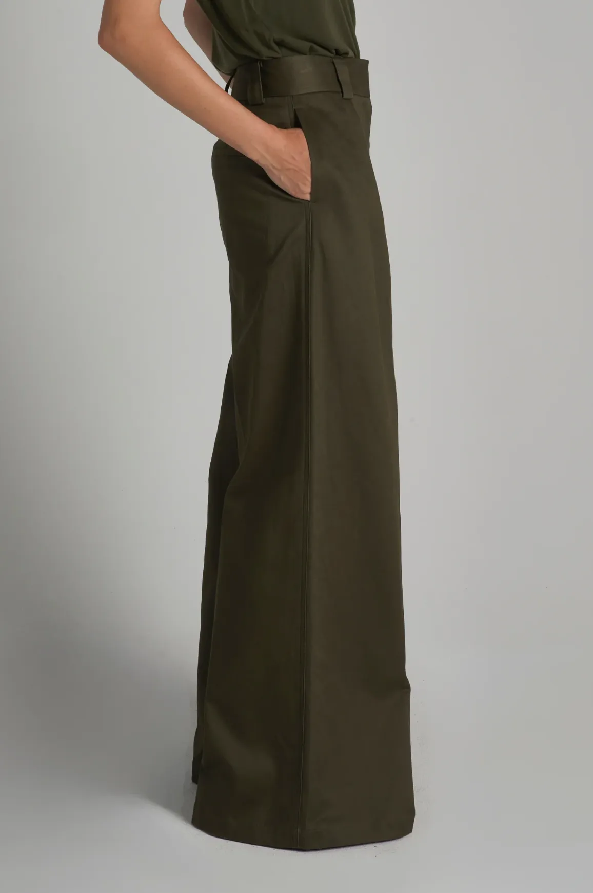 ARGO WIDE LEG TROUSER - OLIVE