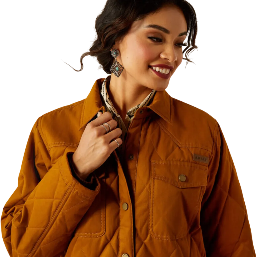 Ariat Women's Grizzly Quilted Barn Chesnut Horse Jacket