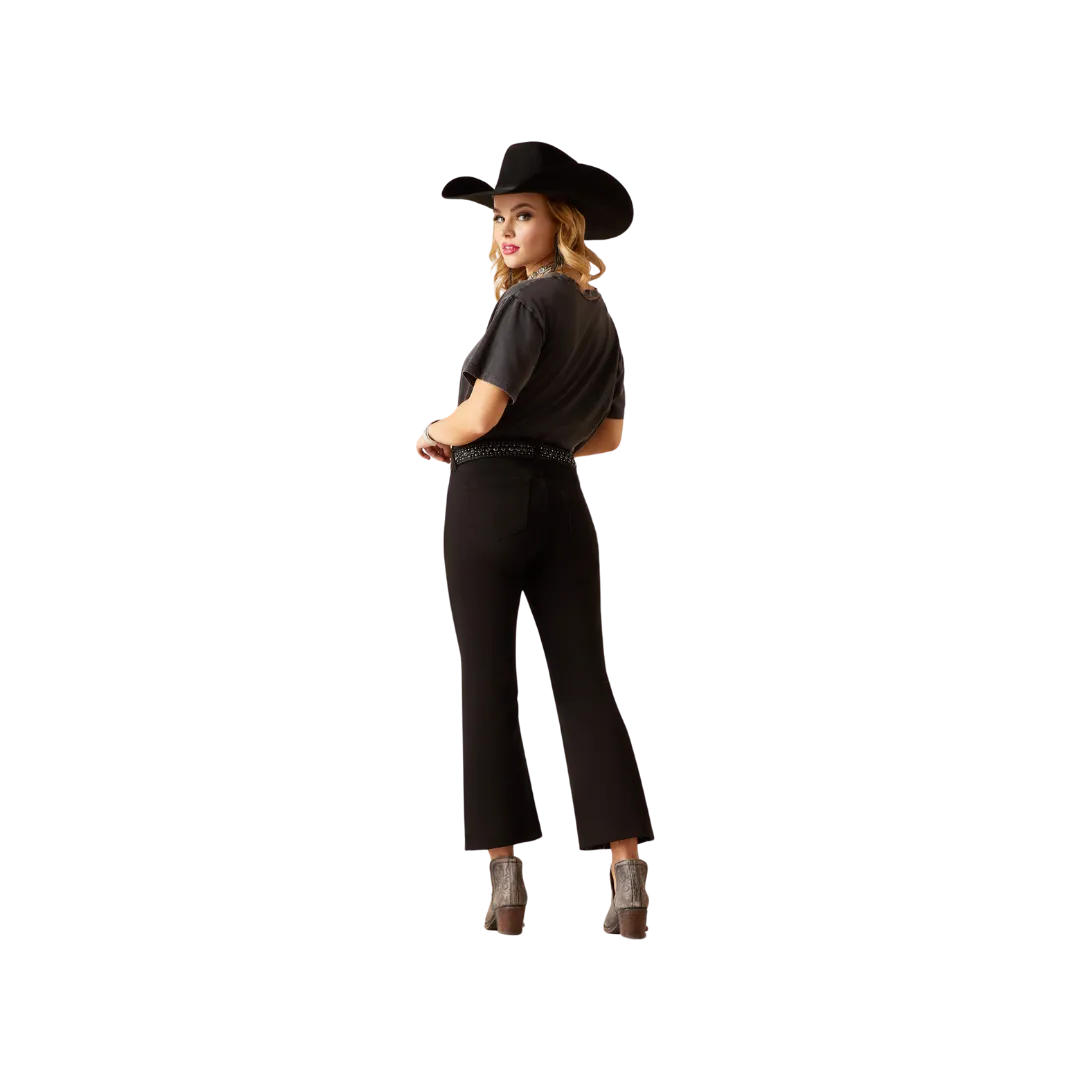 Ariat Women's High Rise Jazmine Kick Flare Black Jean