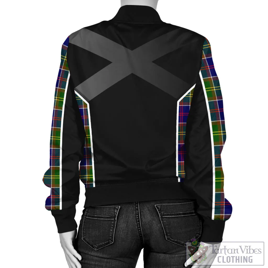 Arnott Tartan Bomber Jacket with Family Crest and Scottish Thistle Vibes Sport Style