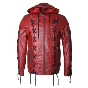 Arrow Arsenal Suit Hooded Genuine Leather Jacket