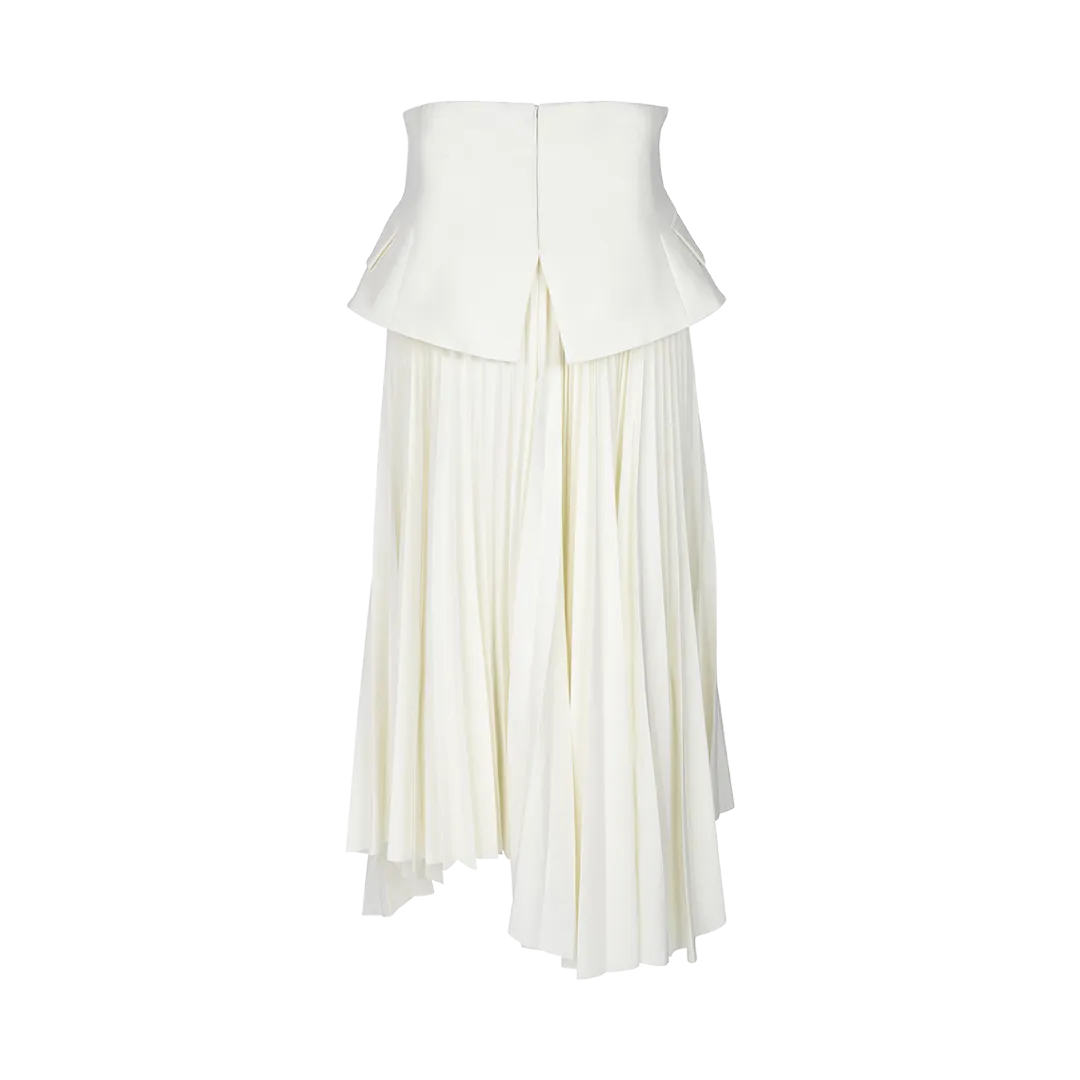 Asymmetric Pleated Maxi Skirt