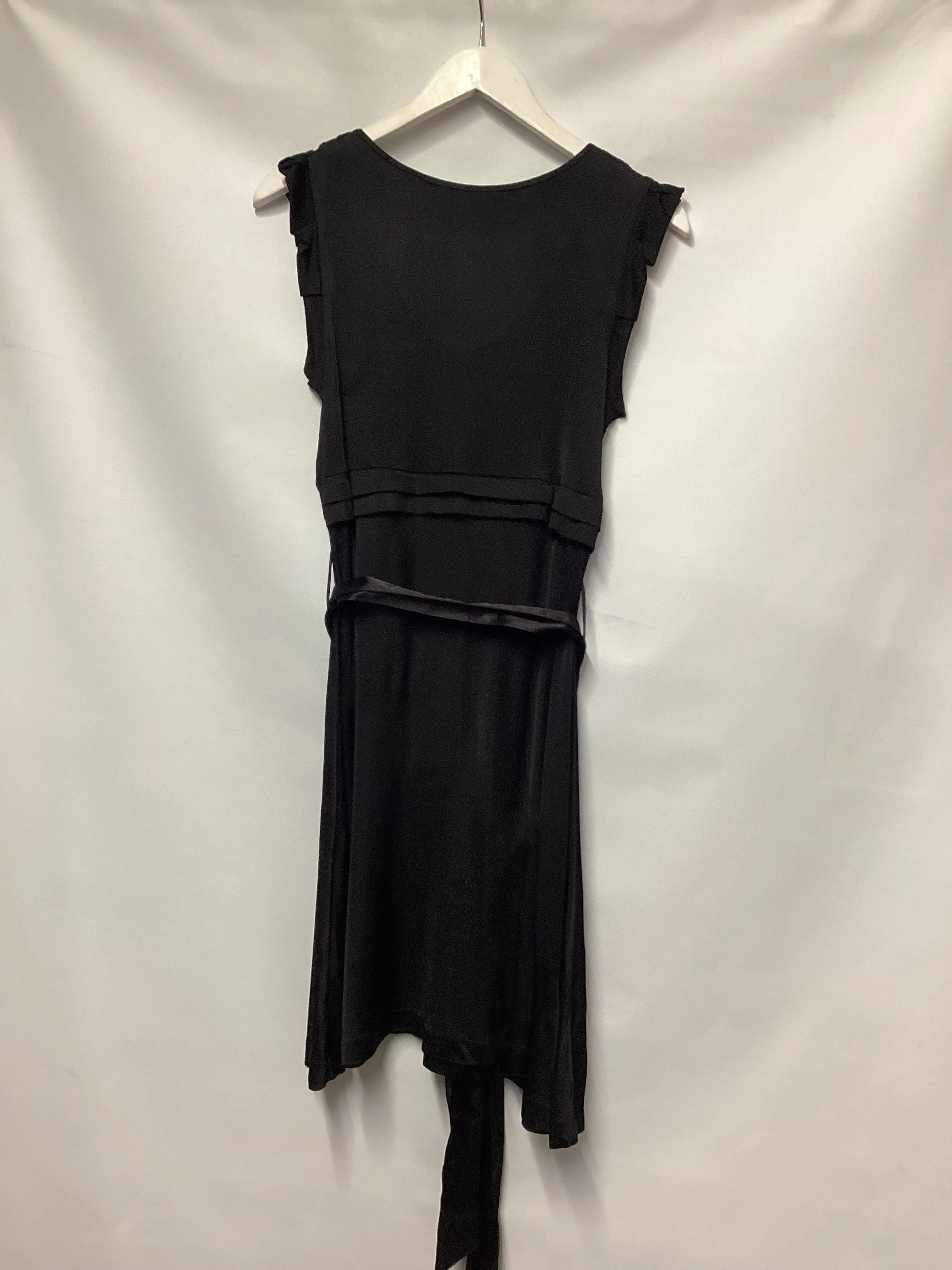 Atos Lombardini Black Stretch Midi Sleeveless Dress Size IT 44