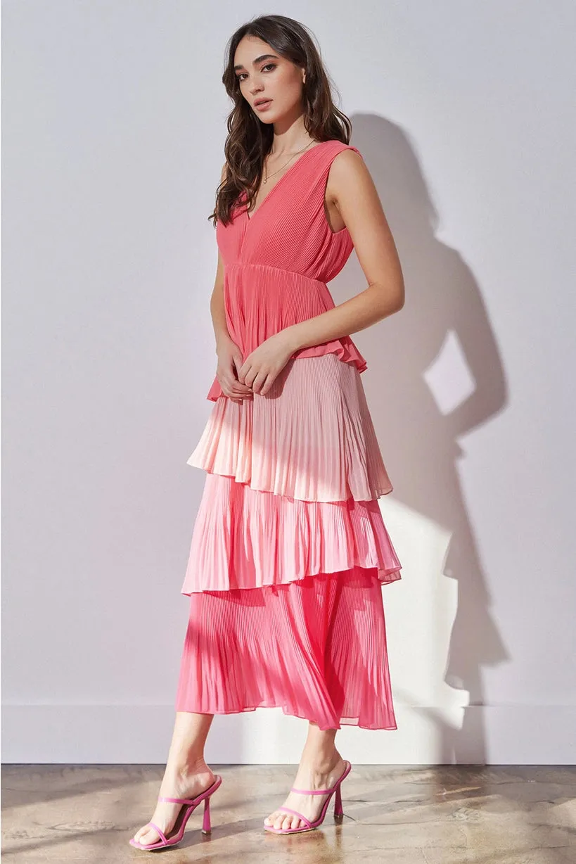 Aurora Asymmetric Tiered Maxi Dress