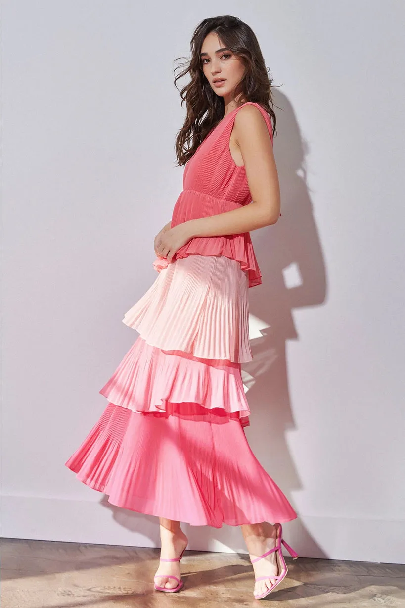 Aurora Asymmetric Tiered Maxi Dress