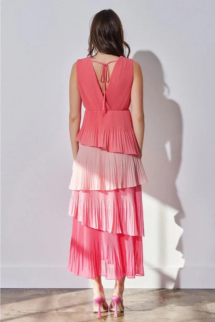 Aurora Asymmetric Tiered Maxi Dress