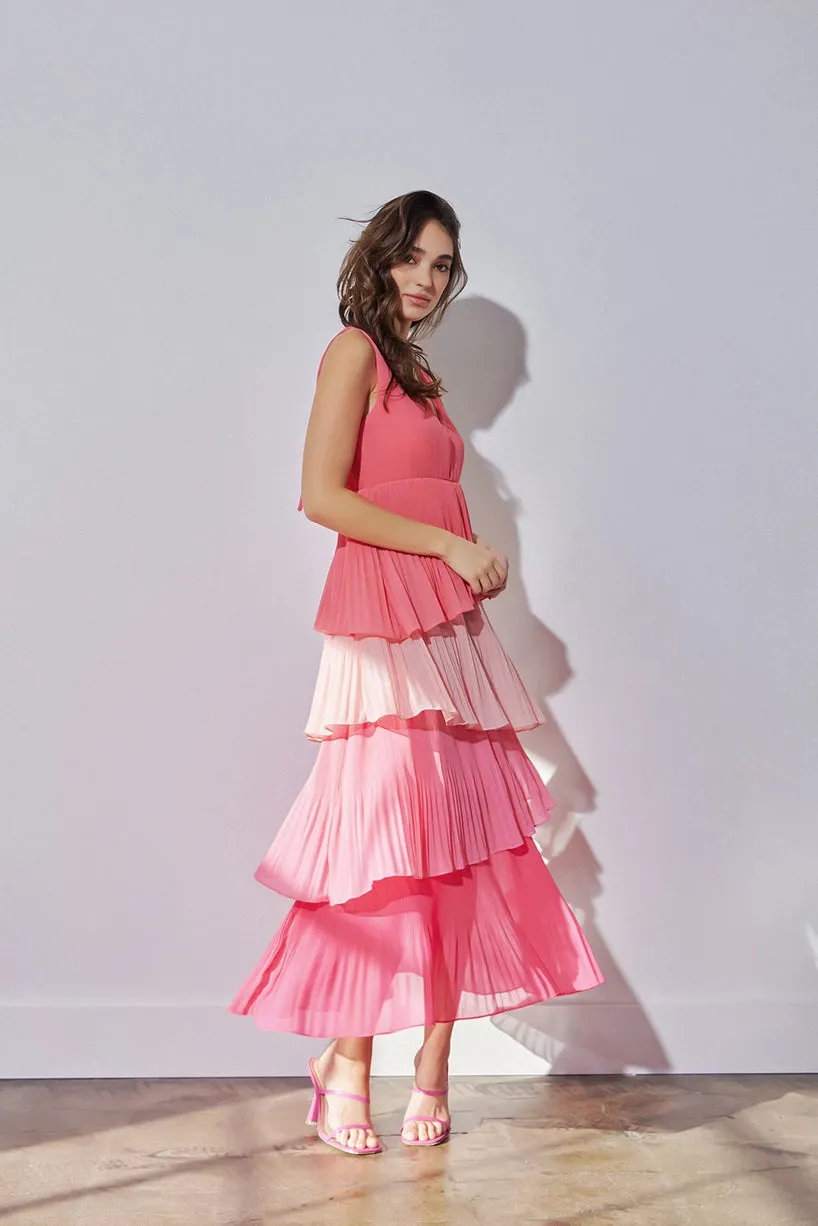 Aurora Asymmetric Tiered Maxi Dress