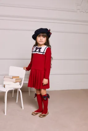 AW24 Patachou Girls Red Bow Dress