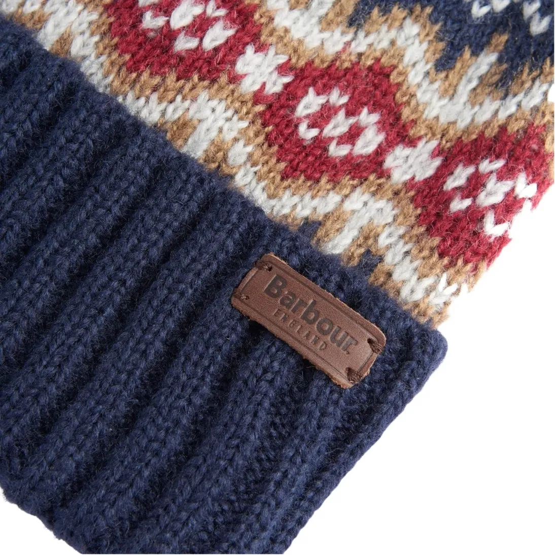 Barbour Case Fair Isle Bobble Beanie MHA0669RE75 Cranberry