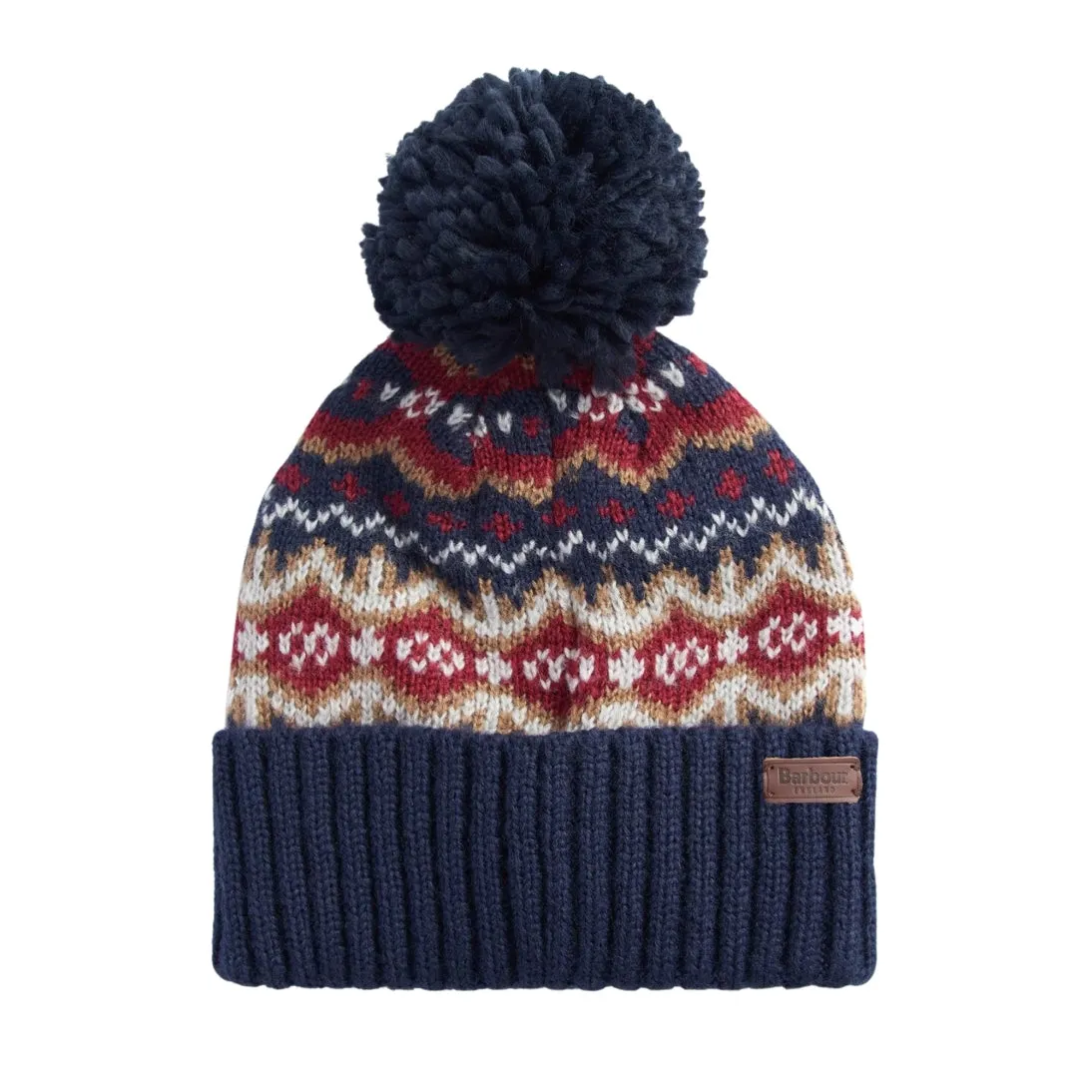 Barbour Case Fair Isle Bobble Beanie MHA0669RE75 Cranberry