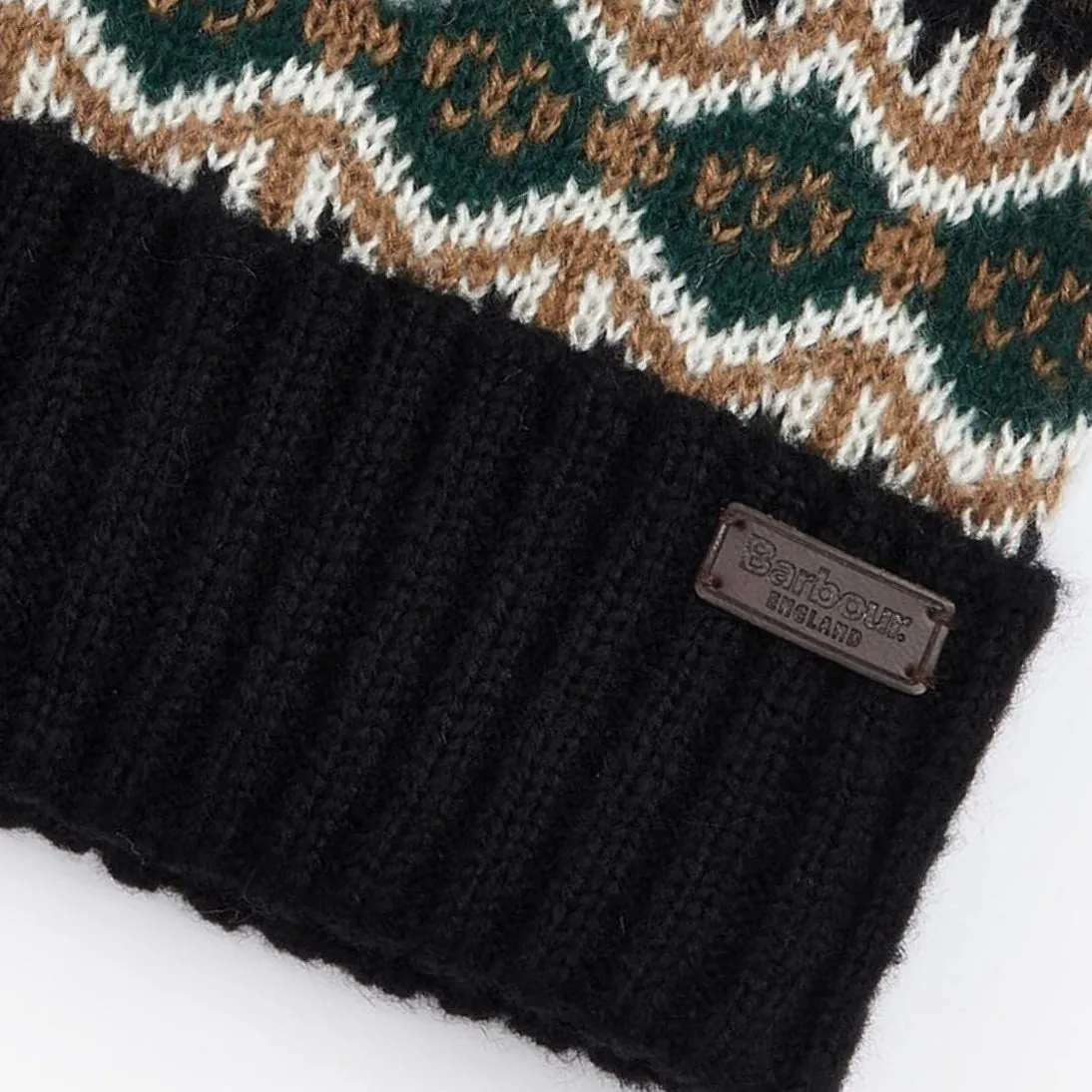 Barbour Case Fair Isle Bobble Beanie MHA0699OL11 Green Loch