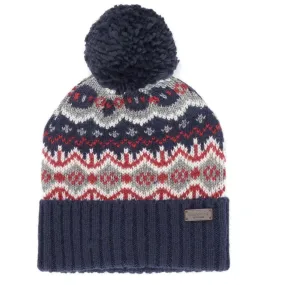 Barbour Case Fair Isle Bobble Beanie MHA0699TN27 Blue Granite