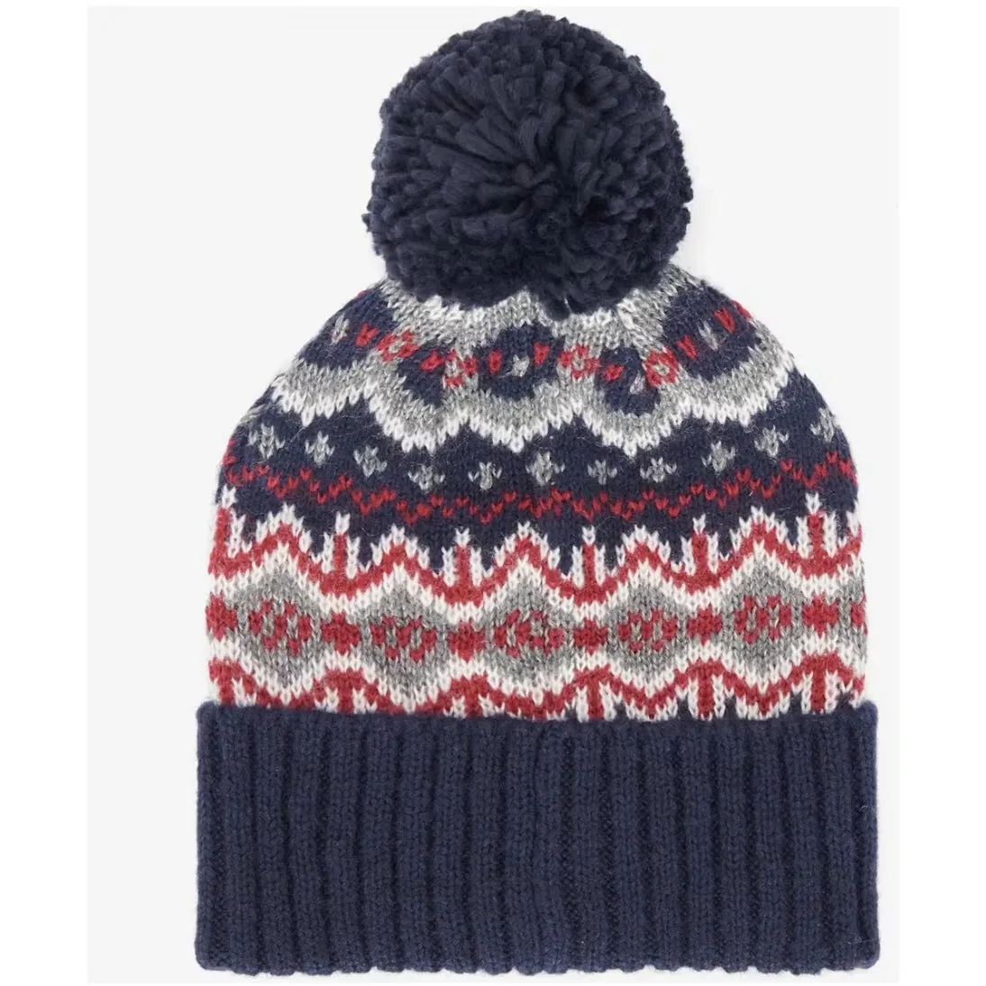 Barbour Case Fair Isle Bobble Beanie MHA0699TN27 Blue Granite