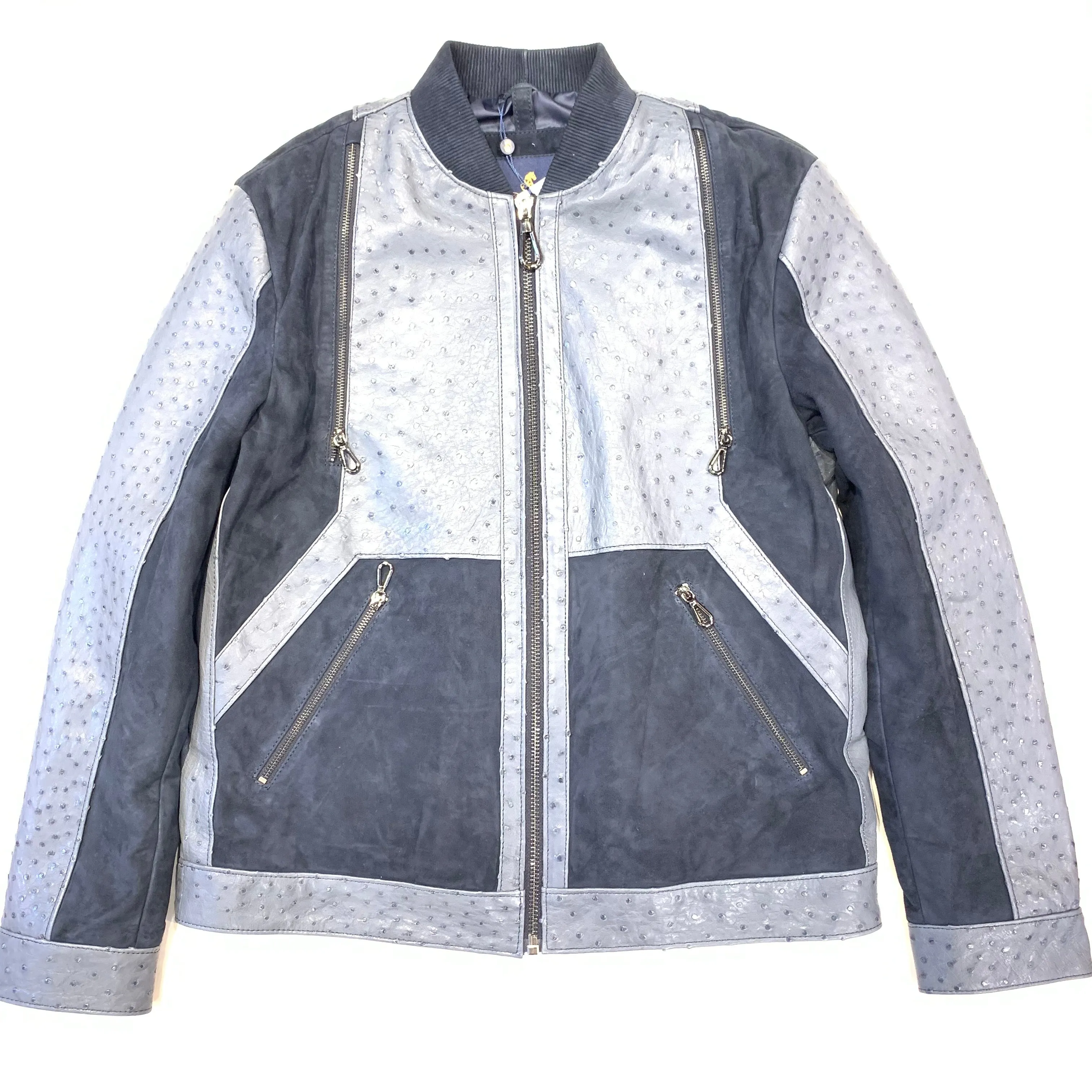 Barya NewYork Ostrich Quill Suede Bomber Jacket