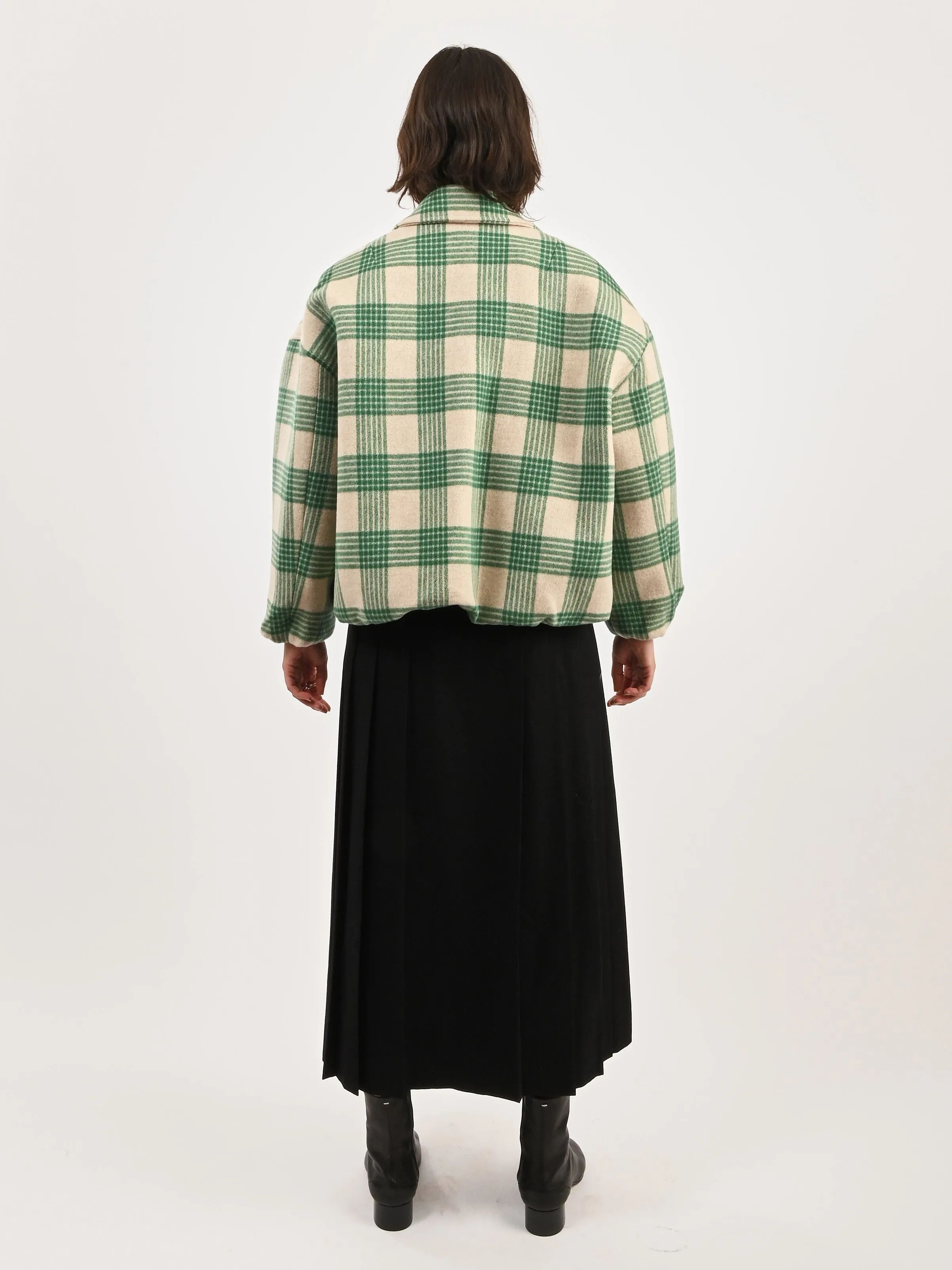 Beige/Green Plaid Wicke Bomber