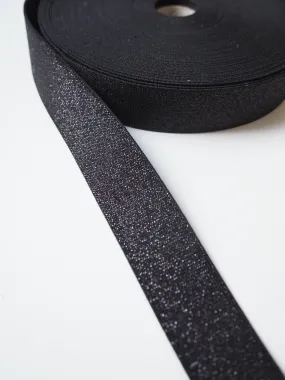 Black Metallic Lurex Elastic 30mm