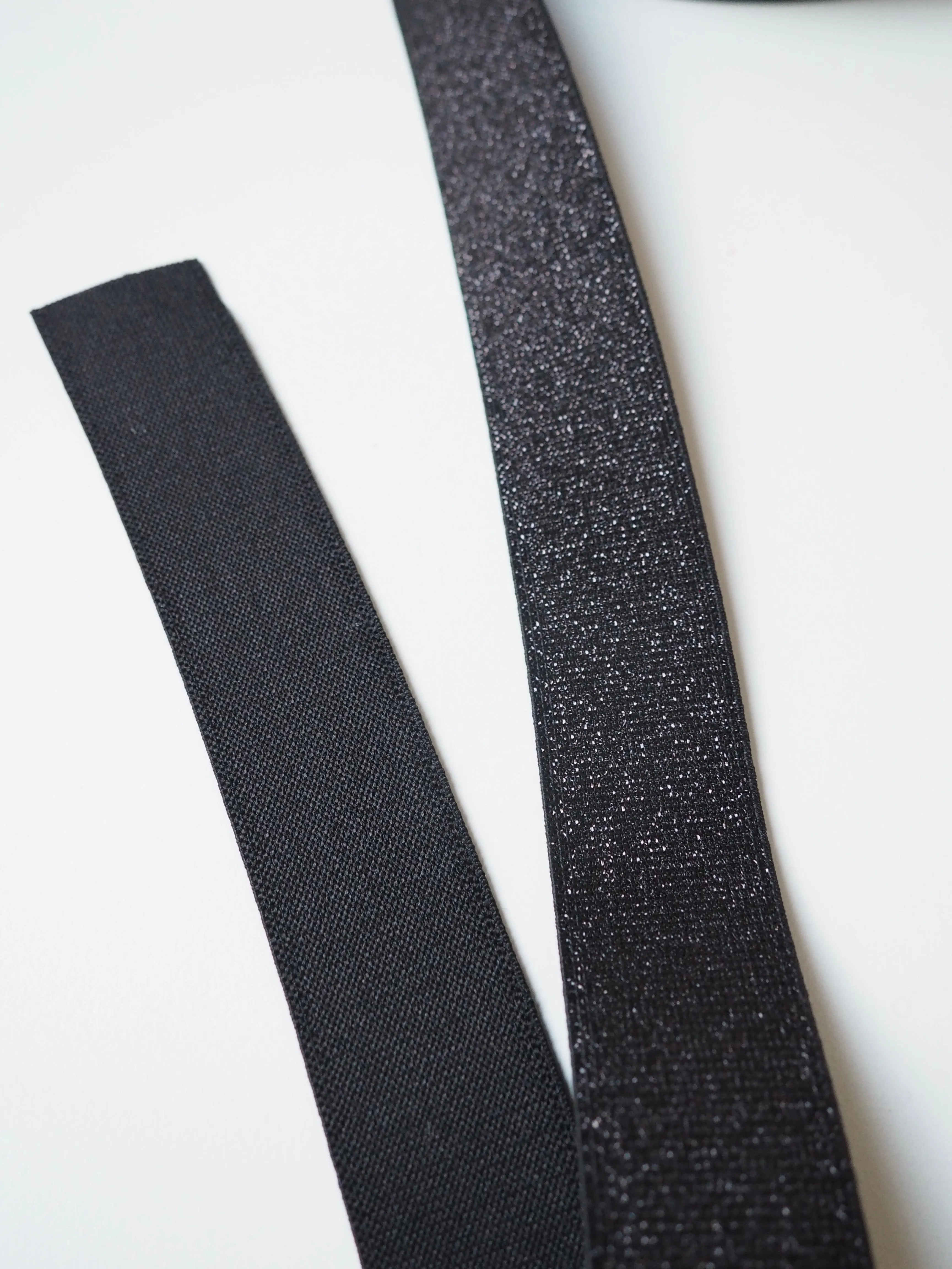 Black Metallic Lurex Elastic 30mm