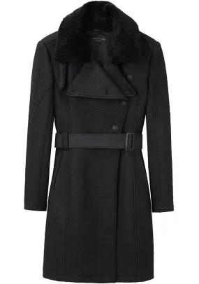 Black Wool Driving Coat