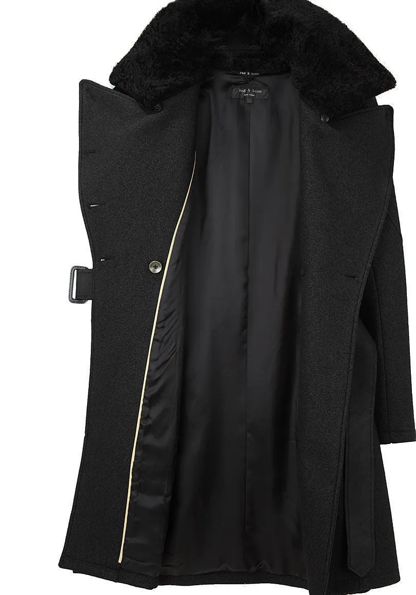 Black Wool Driving Coat