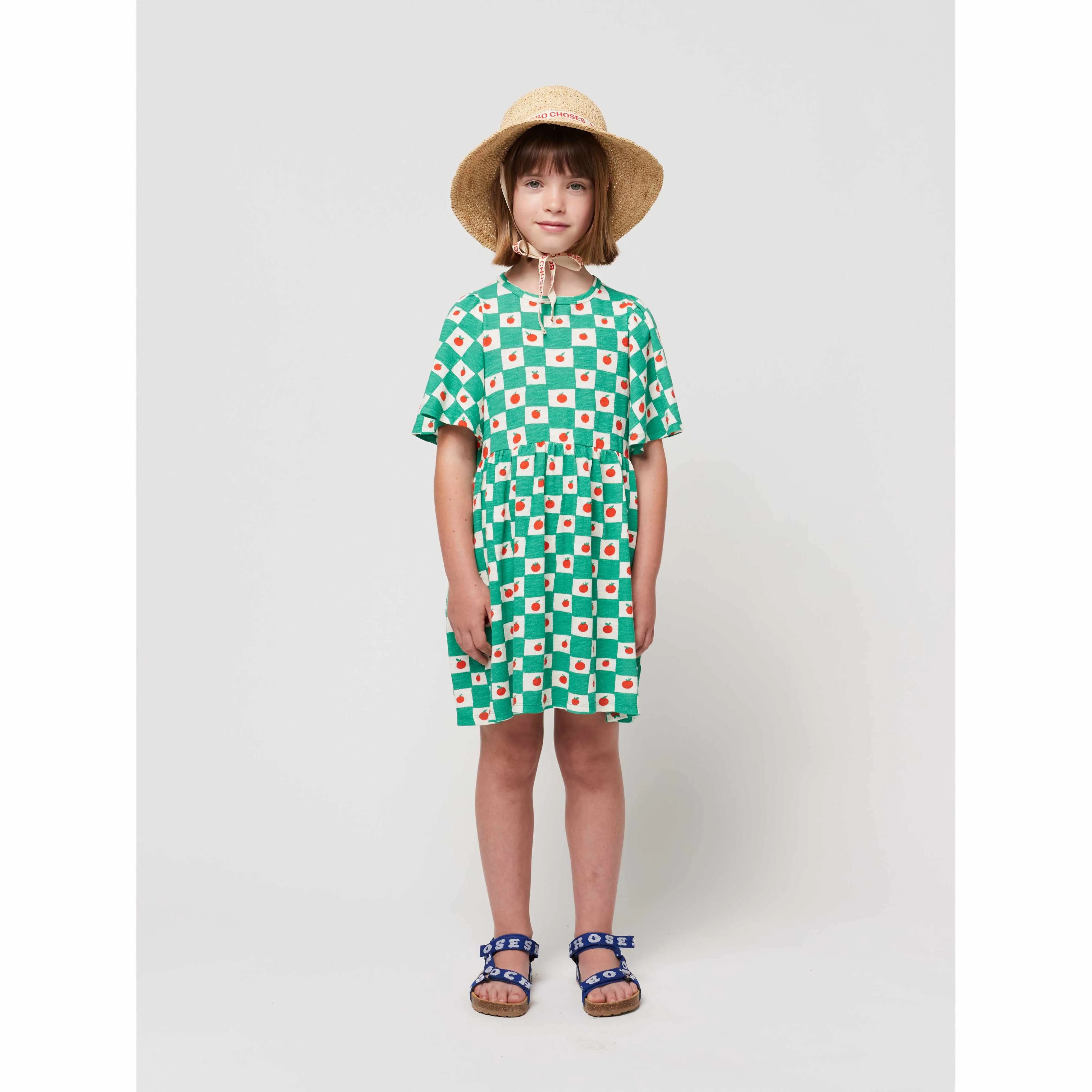 Bobo Choses - Tomato all-over ruffle sleeve dress