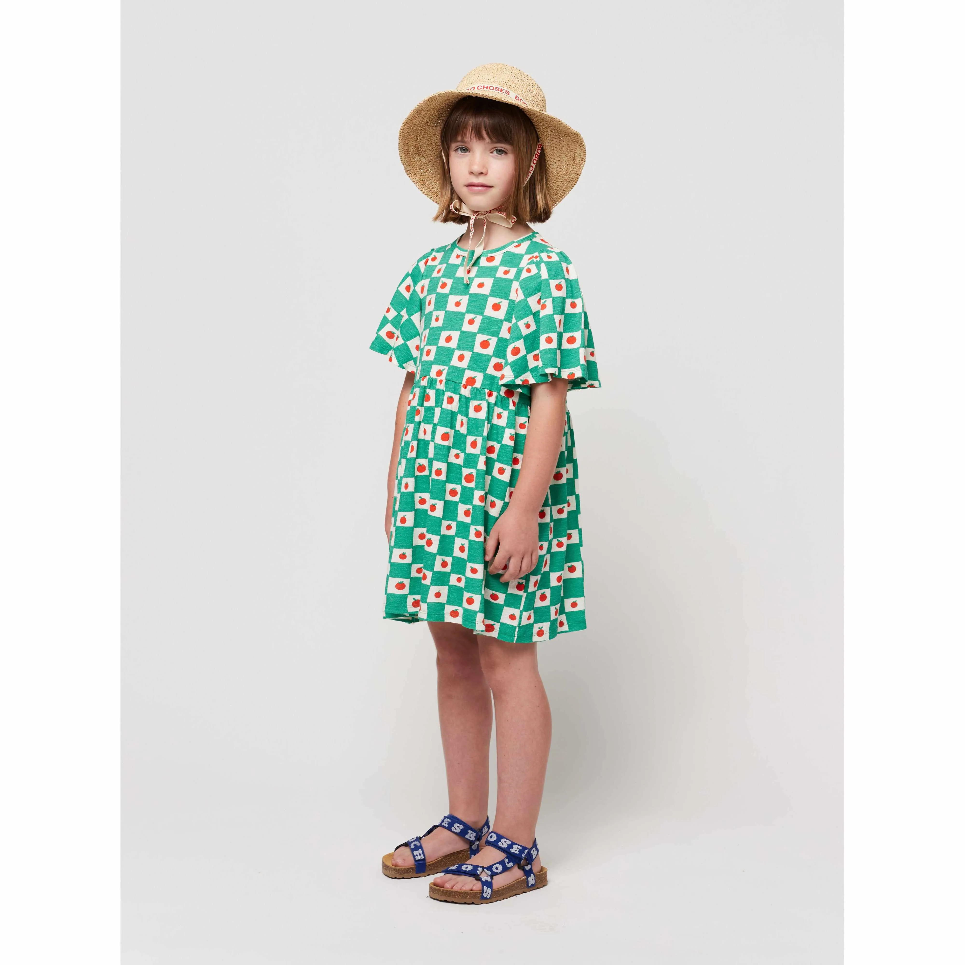 Bobo Choses - Tomato all-over ruffle sleeve dress