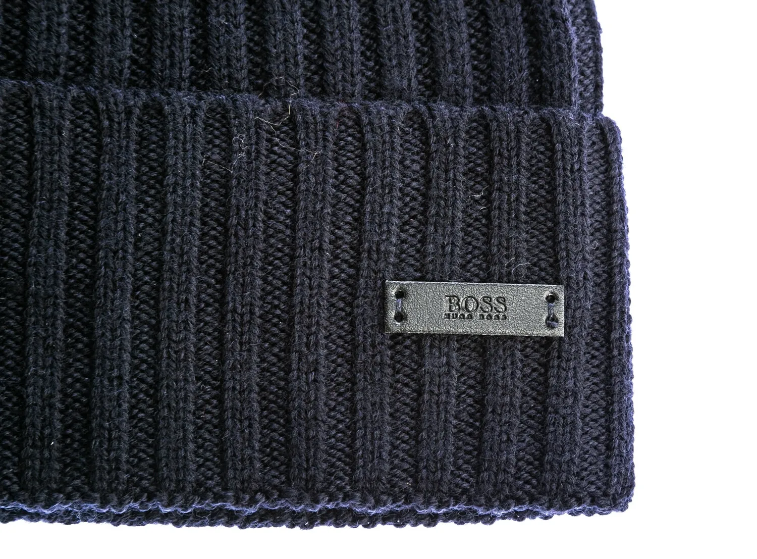 BOSS Fati Beanie Hat in Navy