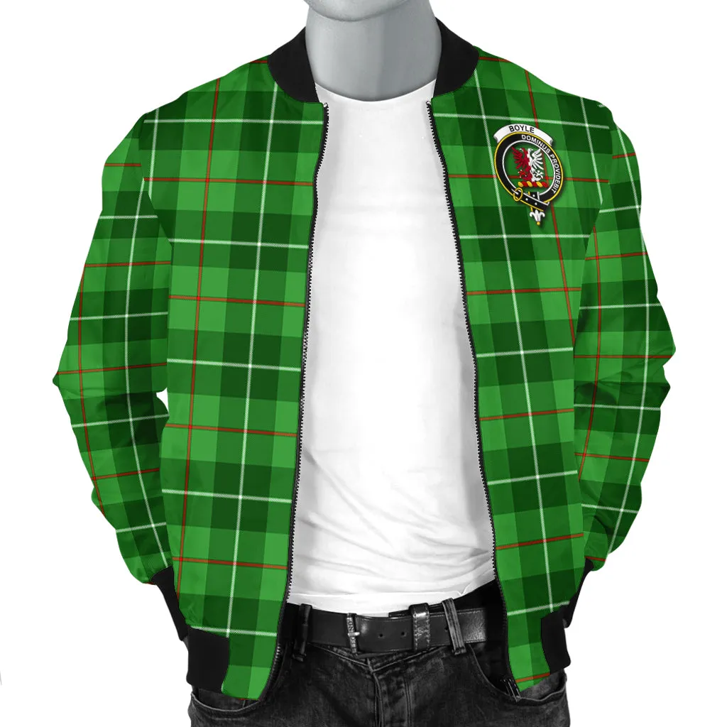 Boyle Tartan Bomber Jacket with Family Crest