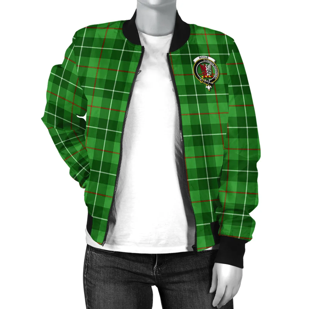 Boyle Tartan Bomber Jacket with Family Crest