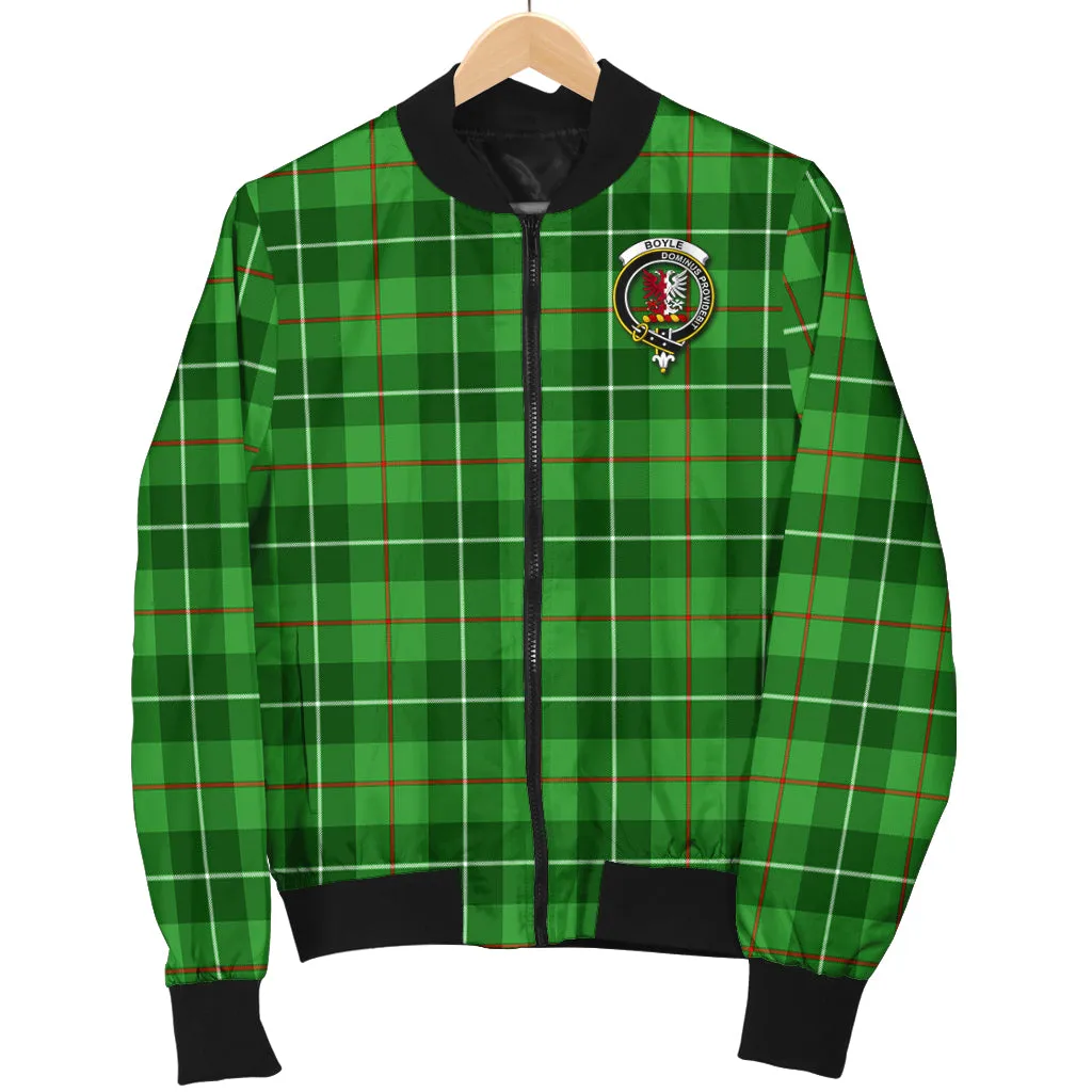 Boyle Tartan Bomber Jacket with Family Crest