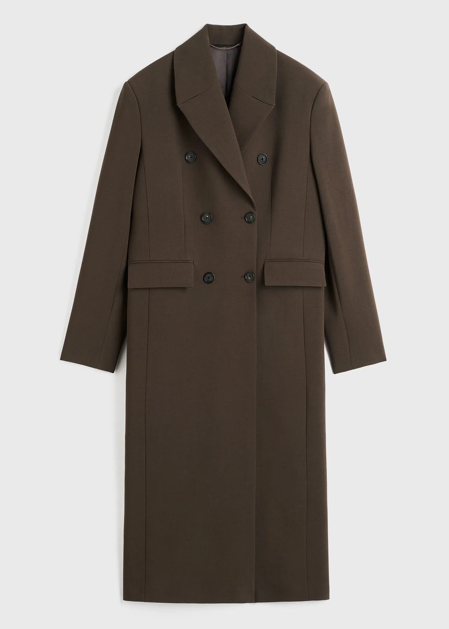 Broad midi coat bark