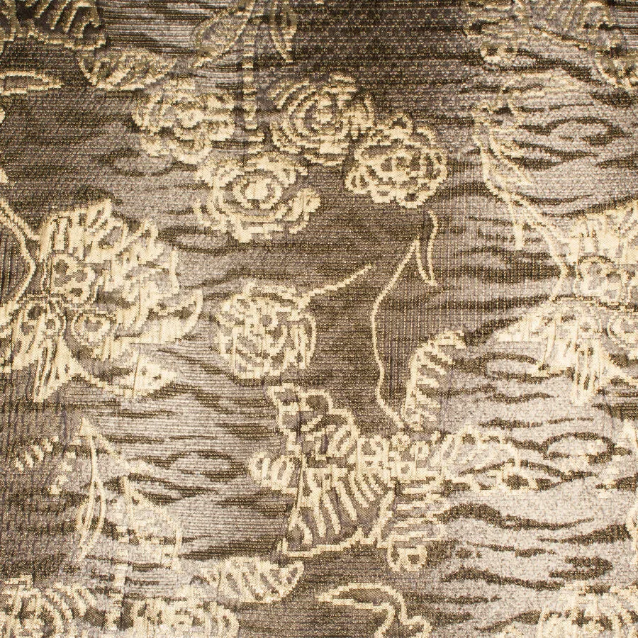 Brown 'Animal' Metallic Cloqué