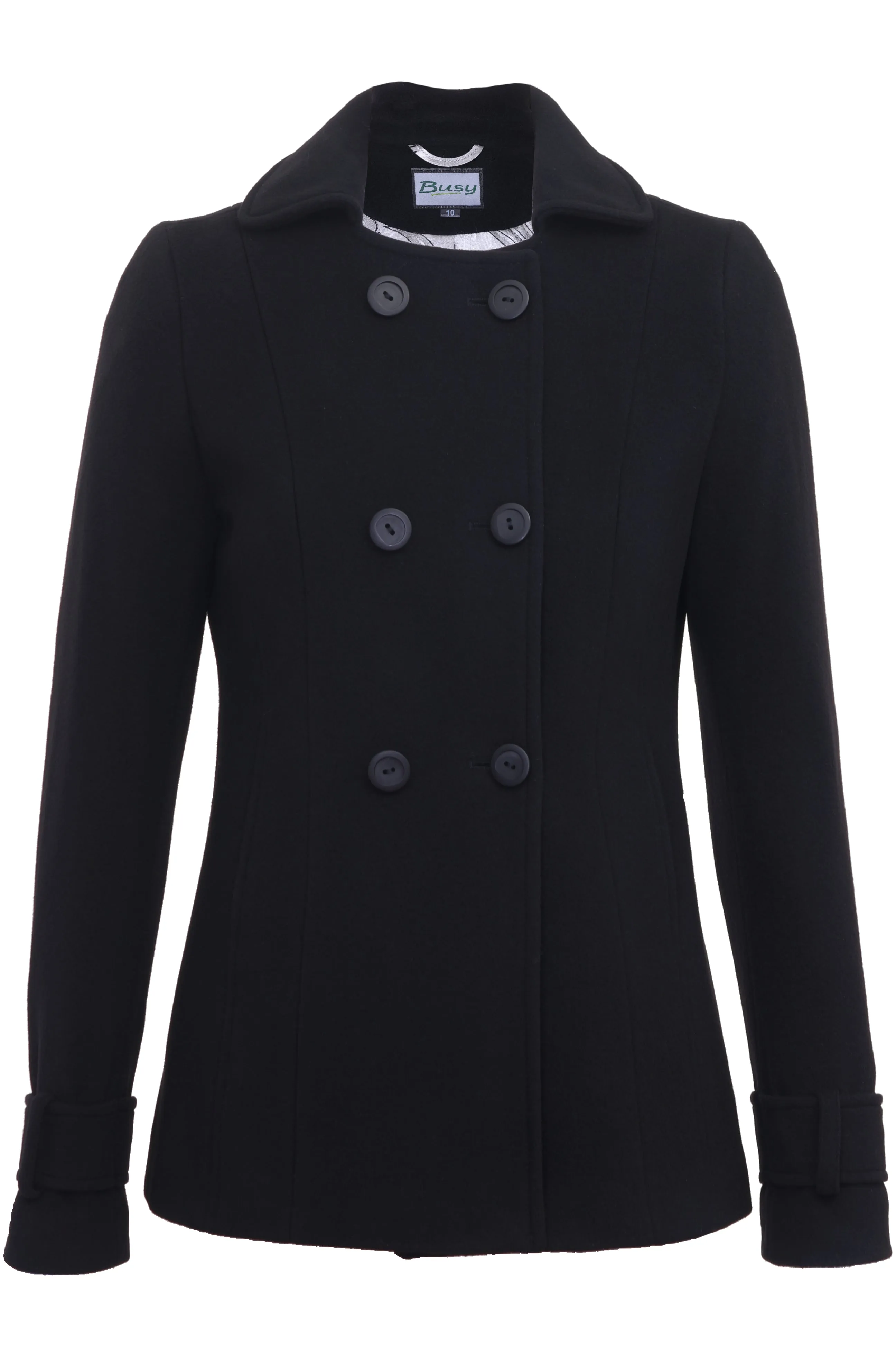 Busy Clothing Womens Wool Blend Jacket Coat