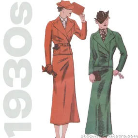 Butterick 6330 - 1930s Vintage Pattern Reproduction - Jacket and Skirt Sewing Pattern