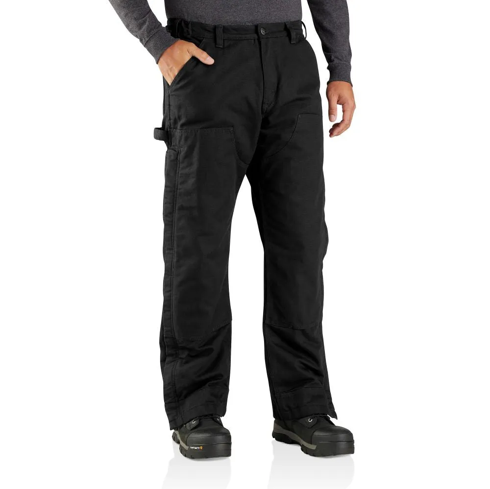 'Carhartt' Men's Loose Fit Washed Duck Insulated Pant-Level 4 Warmer Rating - Black