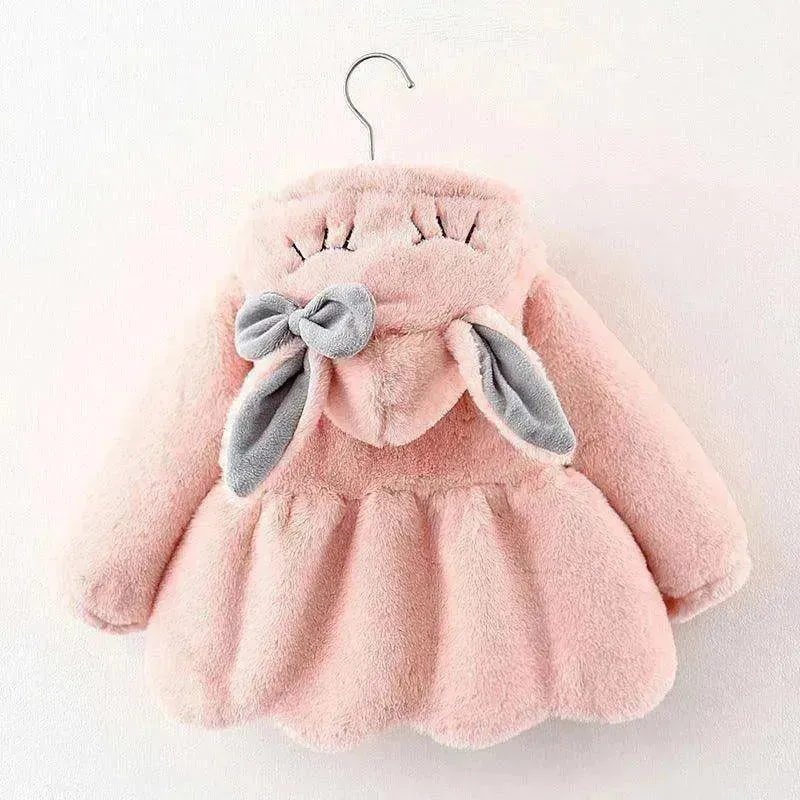 Cartoon Coat Hooded Baby Girl Toddler Fur