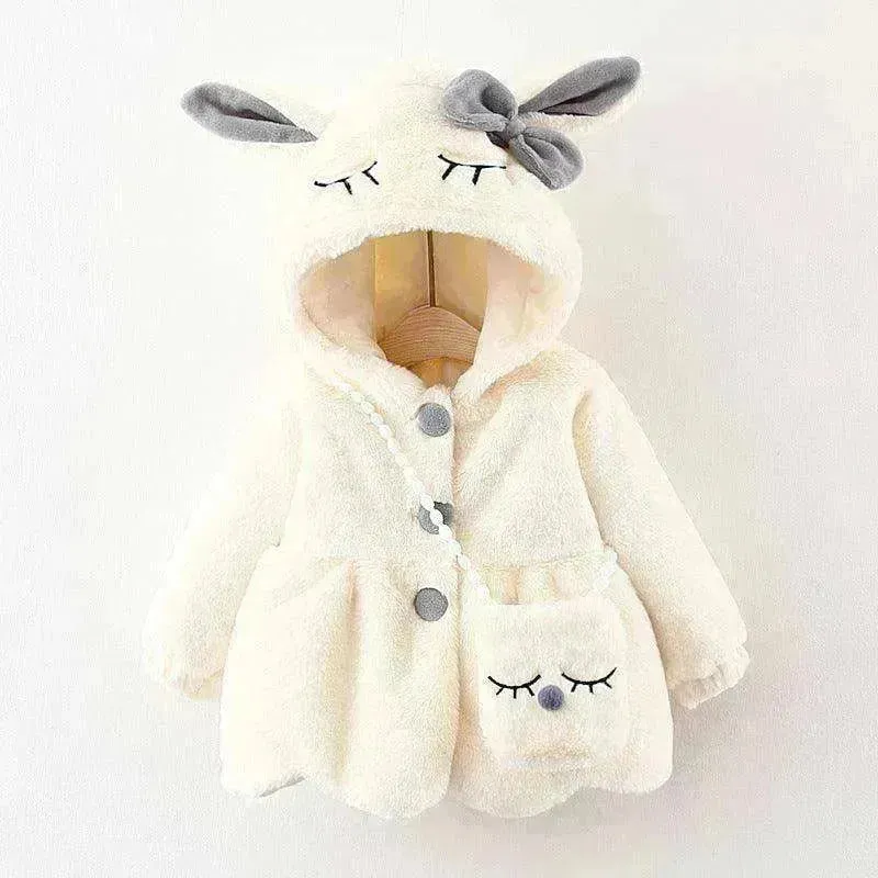 Cartoon Coat Hooded Baby Girl Toddler Fur