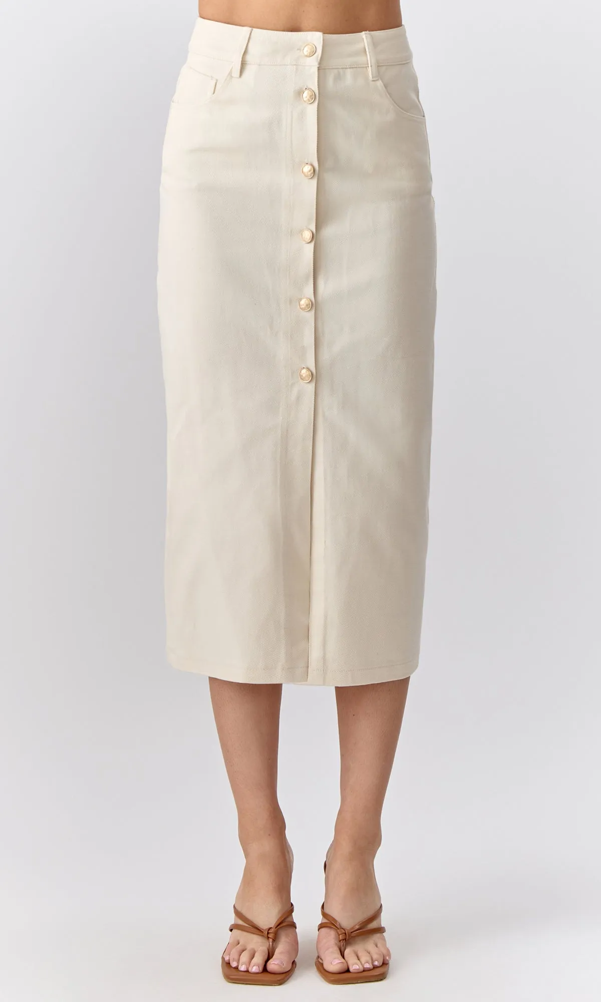 Celine Twill Midi Skirt